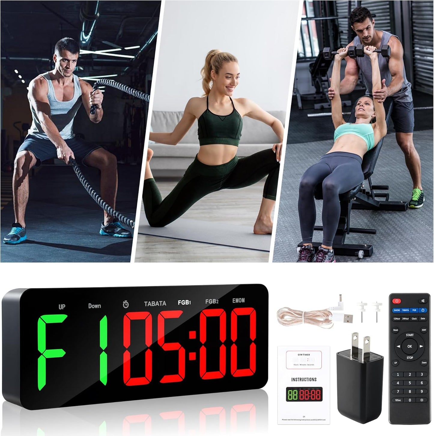 Eclipse Martial Art Supplies sporting goods Gym Ring Timer Clock for Home Gym with Remote