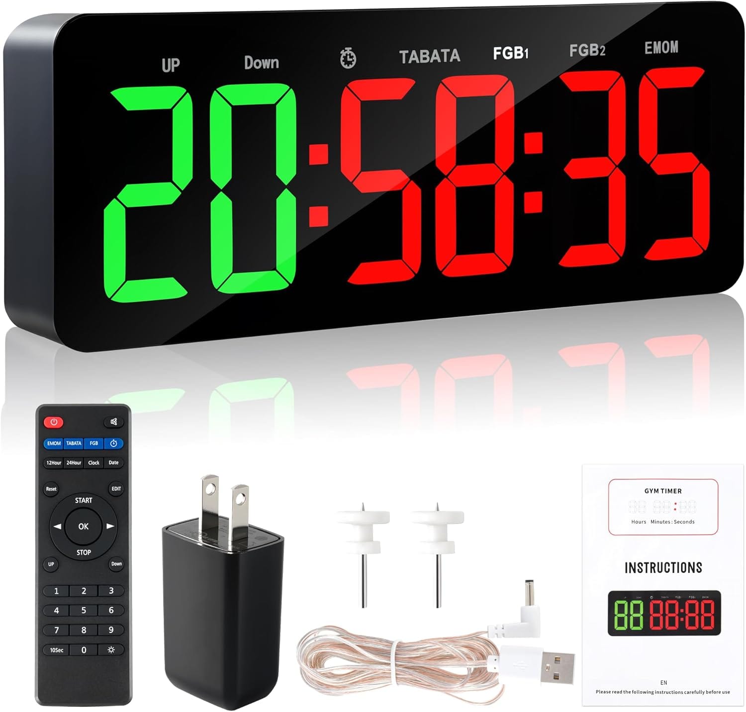 Gym Ring Timer Clock for Home Gym with Remote