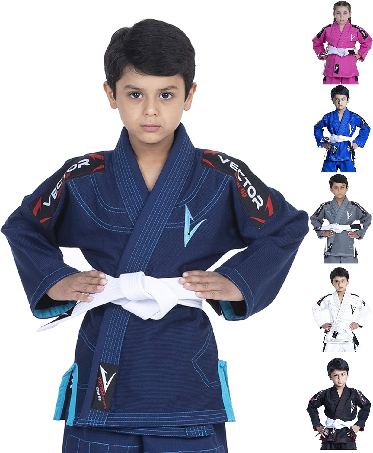 Eclipse Martial Art Supplies sporting goods K0 / Navy Brazilian BJJ Gi Jiu Jitsu Gi for Child Kids Gi Uniform Durable Pant & Jacket 100% Cotton with Free Belt