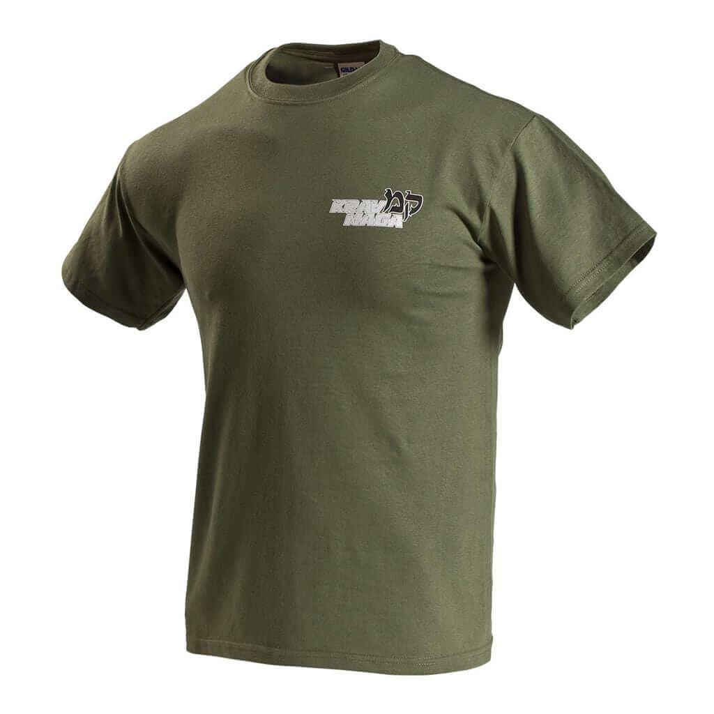 Eclipse Martial Art Supplies sporting goods Military Green / adult small KRAV MAGA LEFT CHEST LOGO TEE shirt