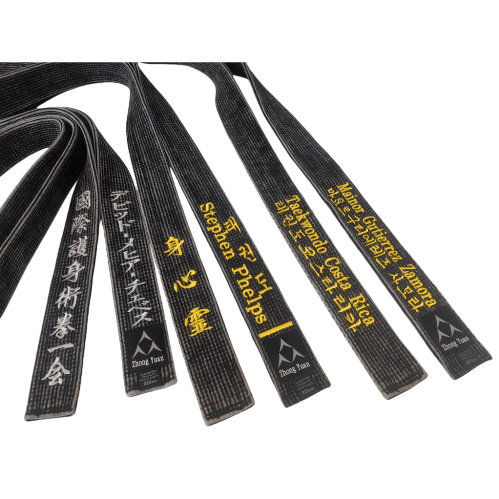 Eclipse Martial Art Supplies sporting goods Vintage Pre-Distressed Custom Embroidered Martial Arts Black Belt Karate Taekwondo