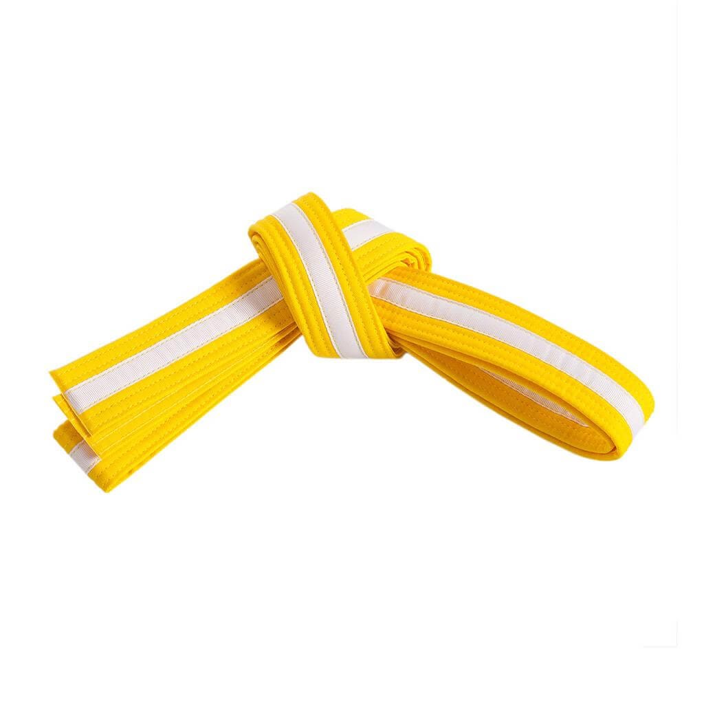 Eclipse Martial Art Supplies Sporting Goods Yellow / 0-ch small Double Wrap White Striped Martial Arts Karate Belt