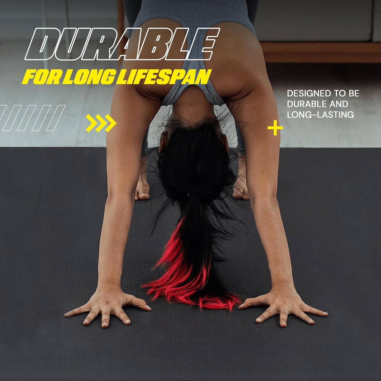 Eclipse Mats Fit Active Sports Large Exercise Mat 6' x 4' x 8mm Non-Slip Extra Wide Workout Mat for Home Gym,