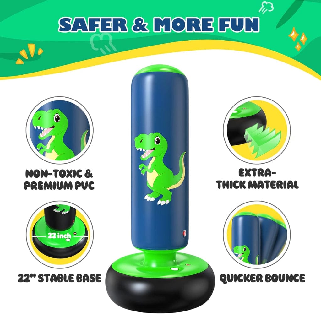 Eclipse Sporting Goods Blue/Green / Bag Set Inflatable Punching Bag 48 Inch Stable Inflatable Boxing Bag for 3-6 Kid