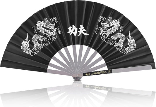 EclipseMartialArtsSupplies sporting goods Black Metal  Fighting Fan Kung Fu Tai Chi Kata 13 inch