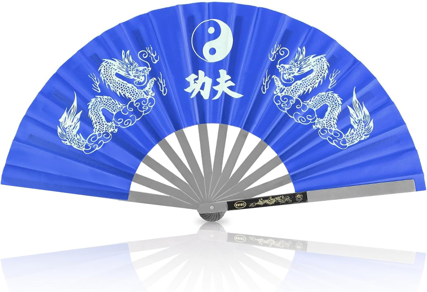 EclipseMartialArtsSupplies sporting goods Blue Metal  Fighting Fan Kung Fu Tai Chi Kata 13 inch