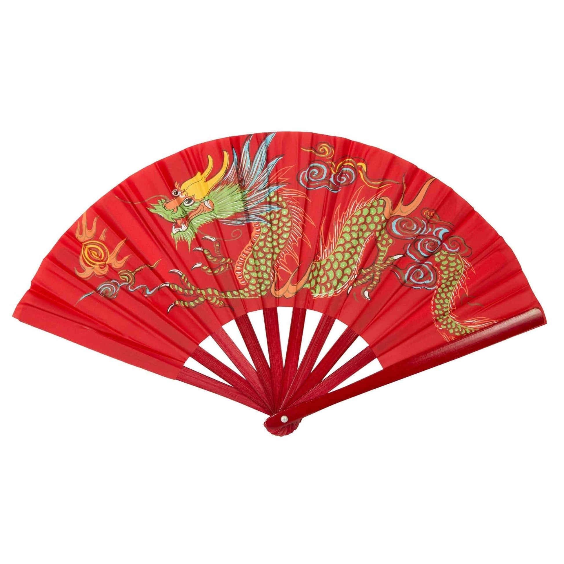 EclipseMartialArtsSupplies sporting goods Red Bamboo Dragon Fighting Fan 10 inch