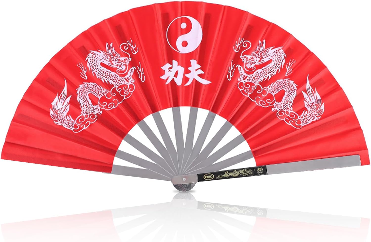 EclipseMartialArtsSupplies sporting goods Red Metal  Fighting Fan Kung Fu Tai Chi Kata 13 inch