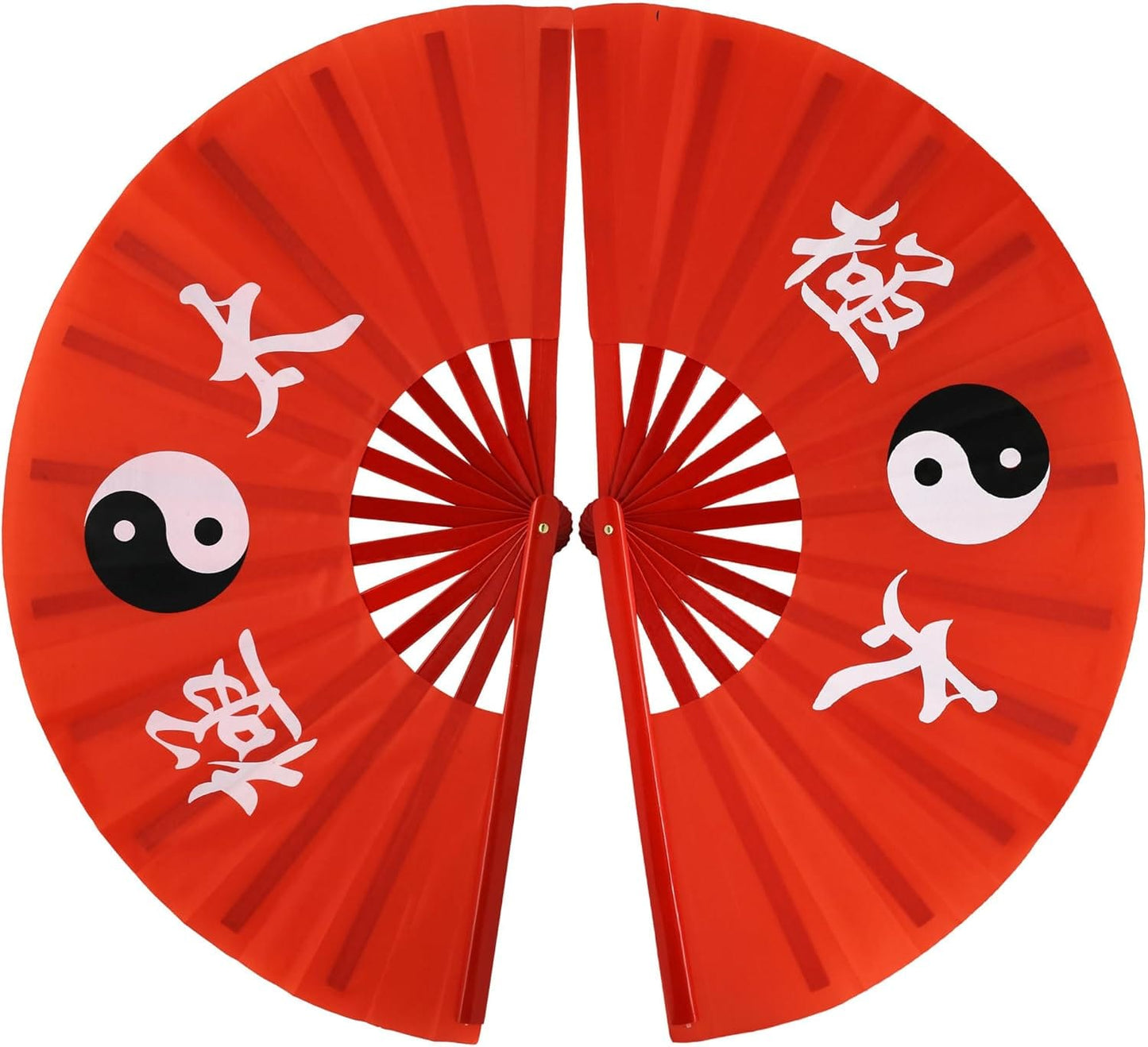 EclipseMartialArtsSupplies sporting goods Red Traditional Kung Fu Performance Fan for Dance Set of 2
