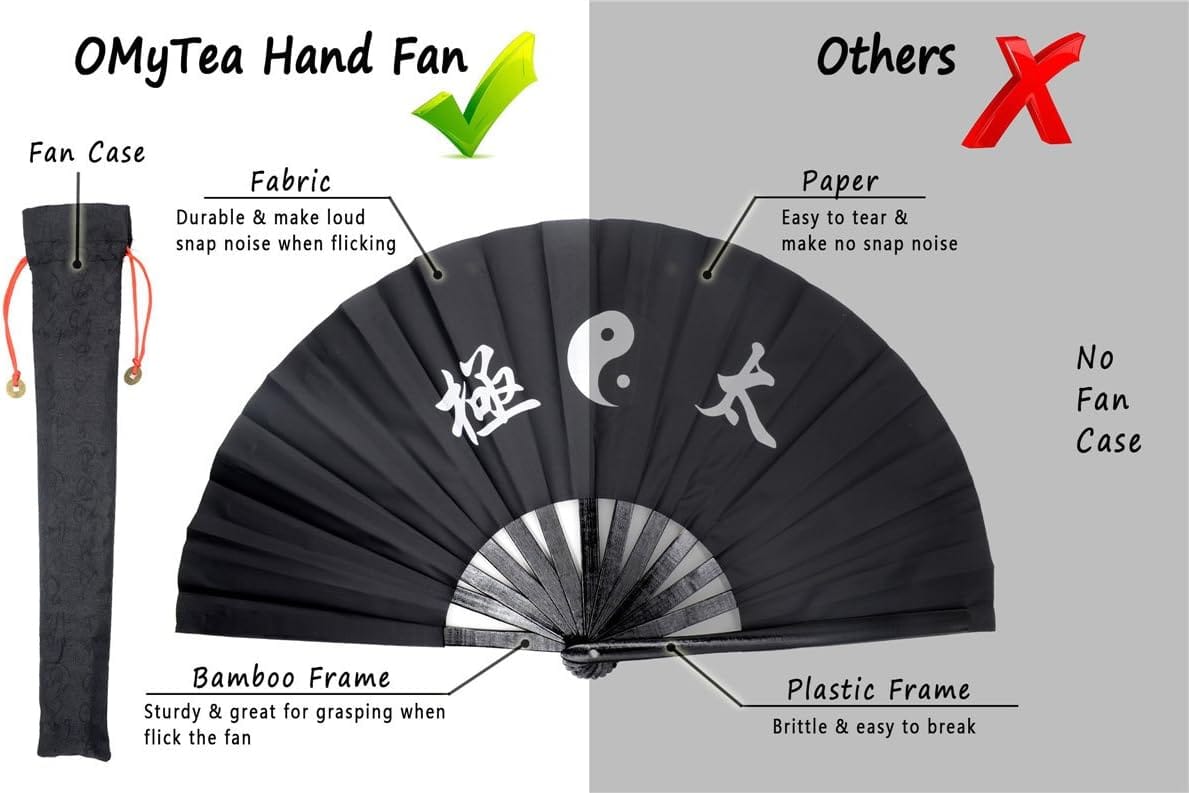 EclipseMartialArtsSupplies sporting goods Traditional Kung Fu Performance Fan Tai Chi 13 inch