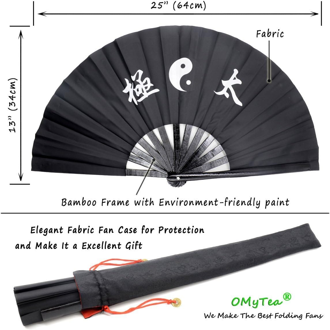 EclipseMartialArtsSupplies sporting goods Traditional Kung Fu Performance Fan Tai Chi 13 inch
