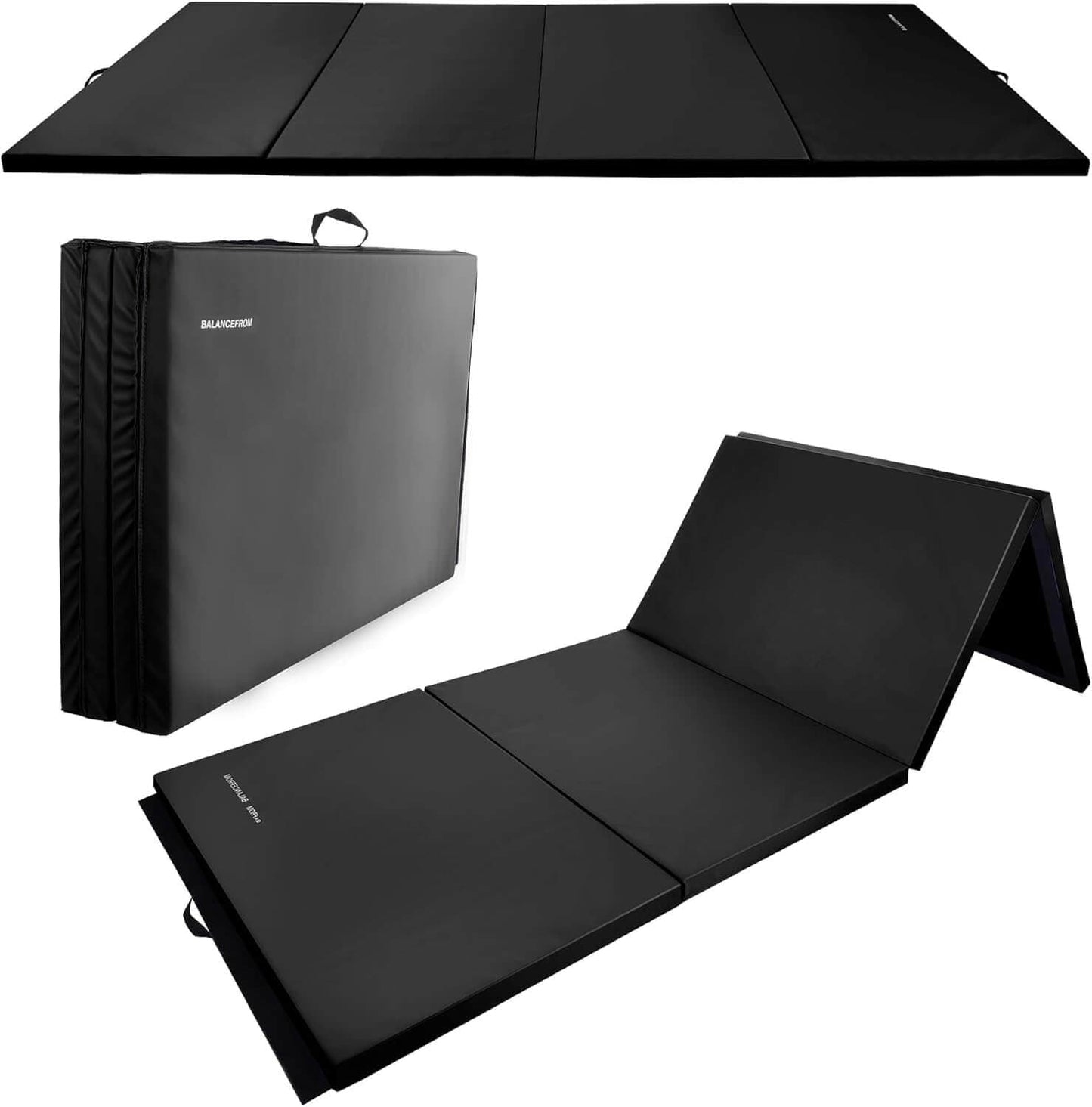 Fitvids Tumbling Mats Black Folding Exercise Gymnastics Mat, 4'x8'x2"