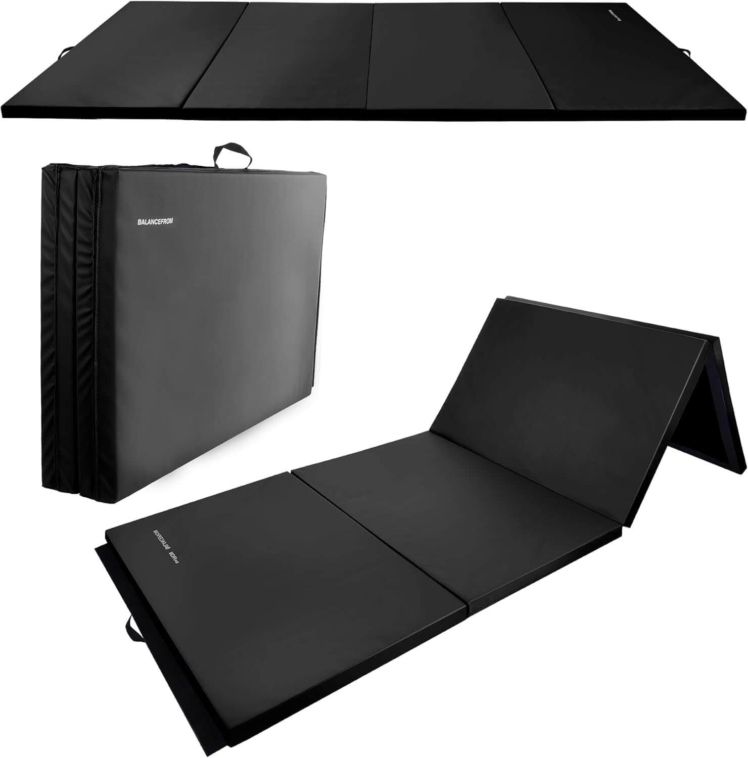 Fitvids Tumbling Mats Black Folding Exercise Gymnastics Mat, 4'x8'x2"