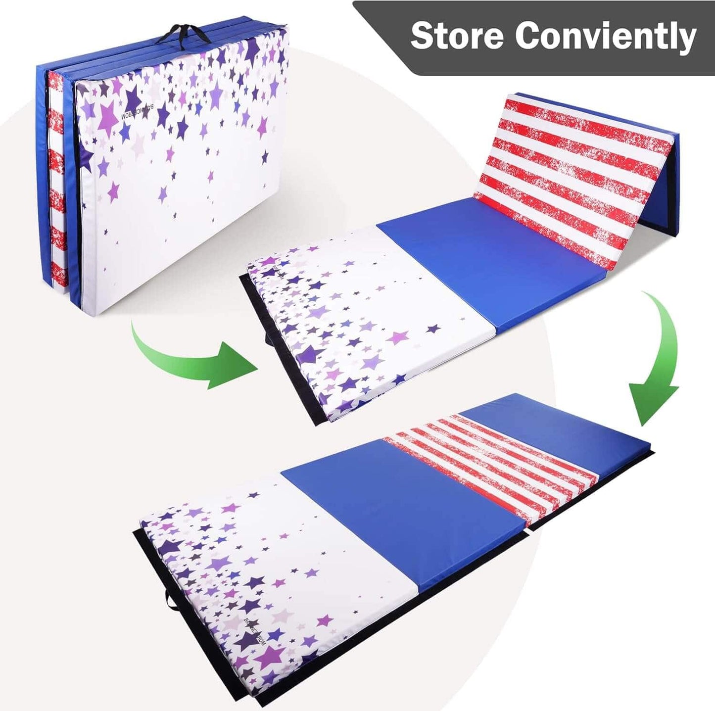 Fitvids Tumbling Mats Folding Exercise Gymnastics Mat, 4'x8'x2"