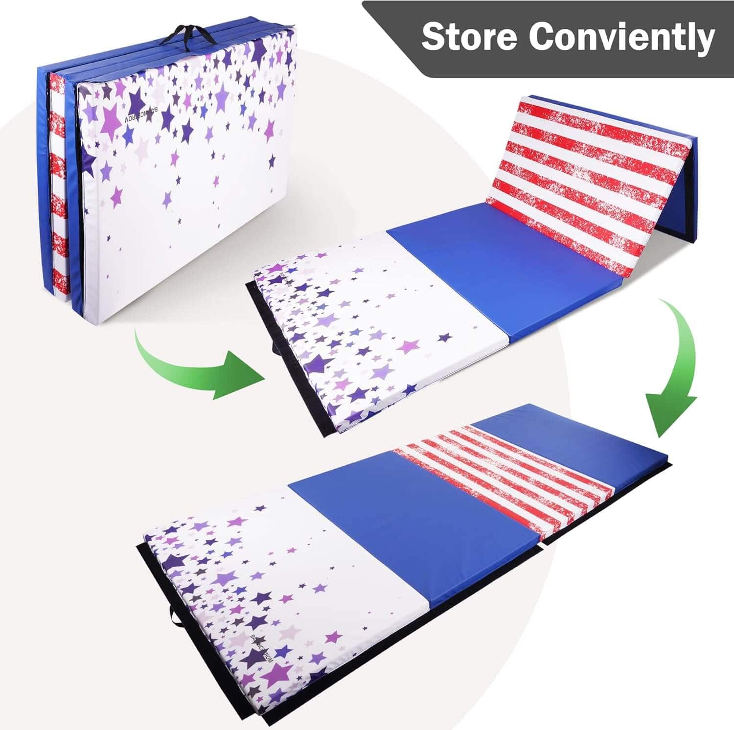 Fitvids Tumbling Mats Folding Exercise Gymnastics Mat, 4'x8'x2"