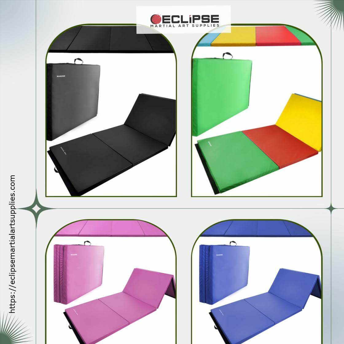 Fitvids Tumbling Mats Folding Exercise Gymnastics Mat, 4'x8'x2"