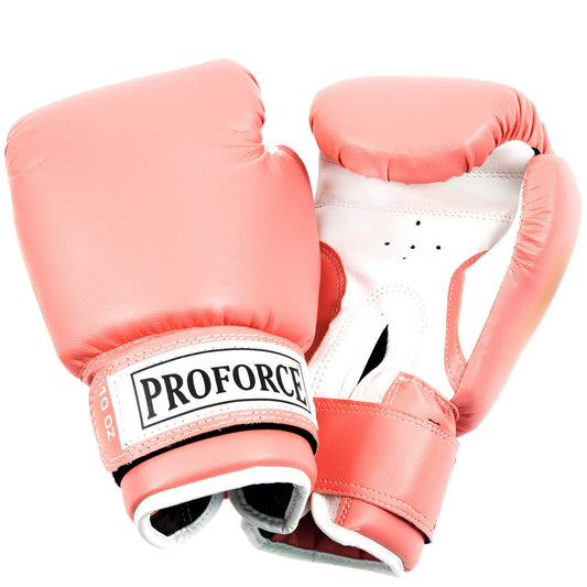 ProForce sporting goods 10 oz ProForce Leatherette Boxing Glove -Pink with White Palm