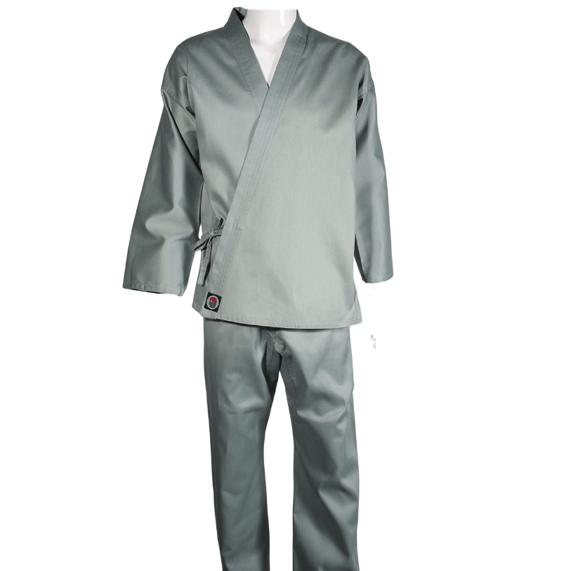 ProForce sporting goods 2 ch-large ProForce Classic Karate Uniform Elastic Drawstring 5 oz. 60-40 Blend -Gray