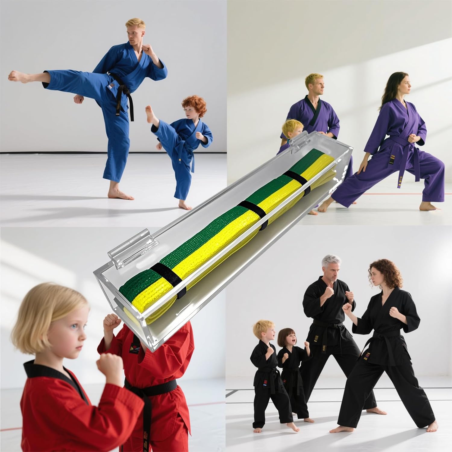 ProForce sporting goods Acrylic Martial Arts Belt Display Case with Hinge Top