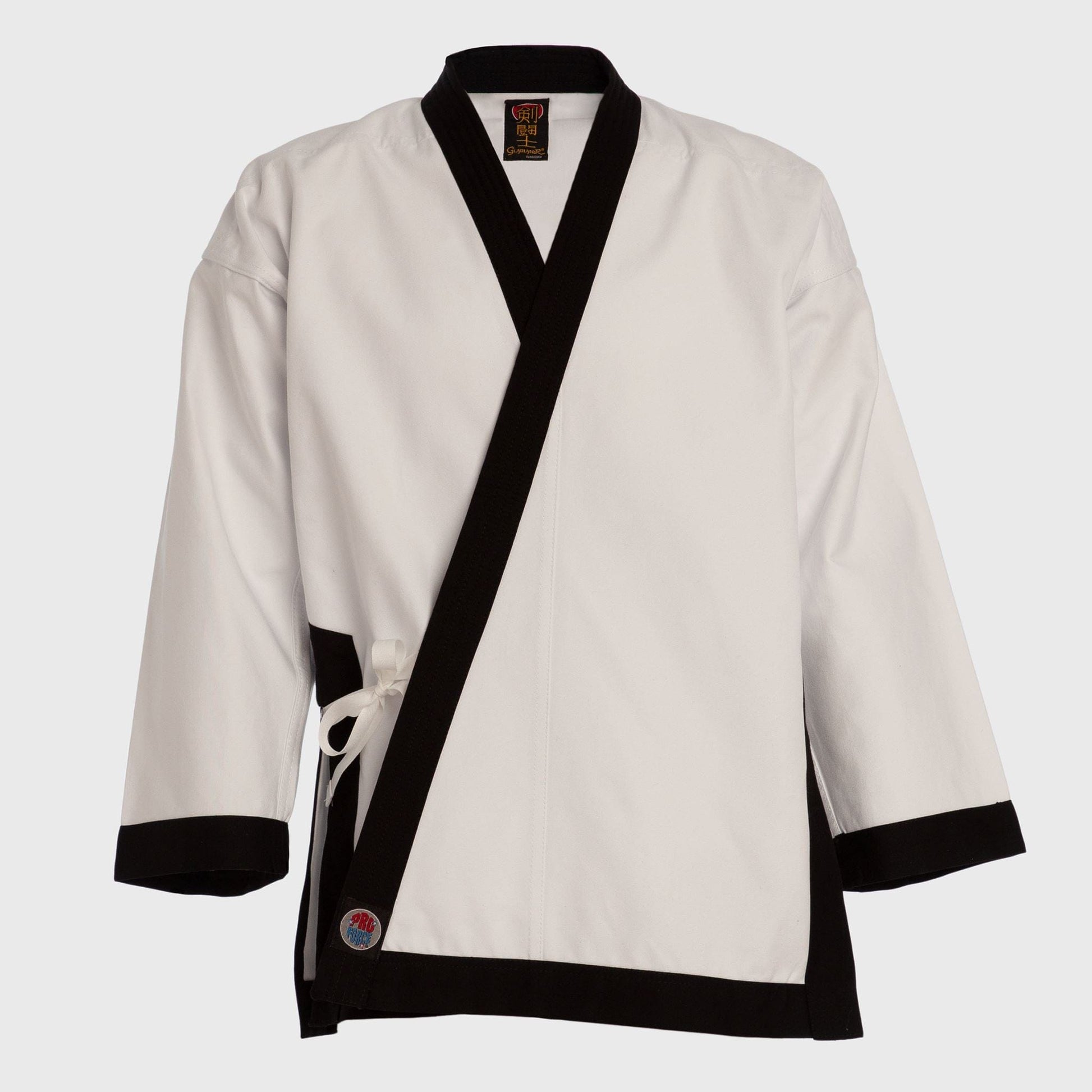 ProForce sporting goods Black / 2- 5'2"/ 125 lbs ProForce Gladiator 7.5 oz Tang Soo Do TSD Trimmed Jacket