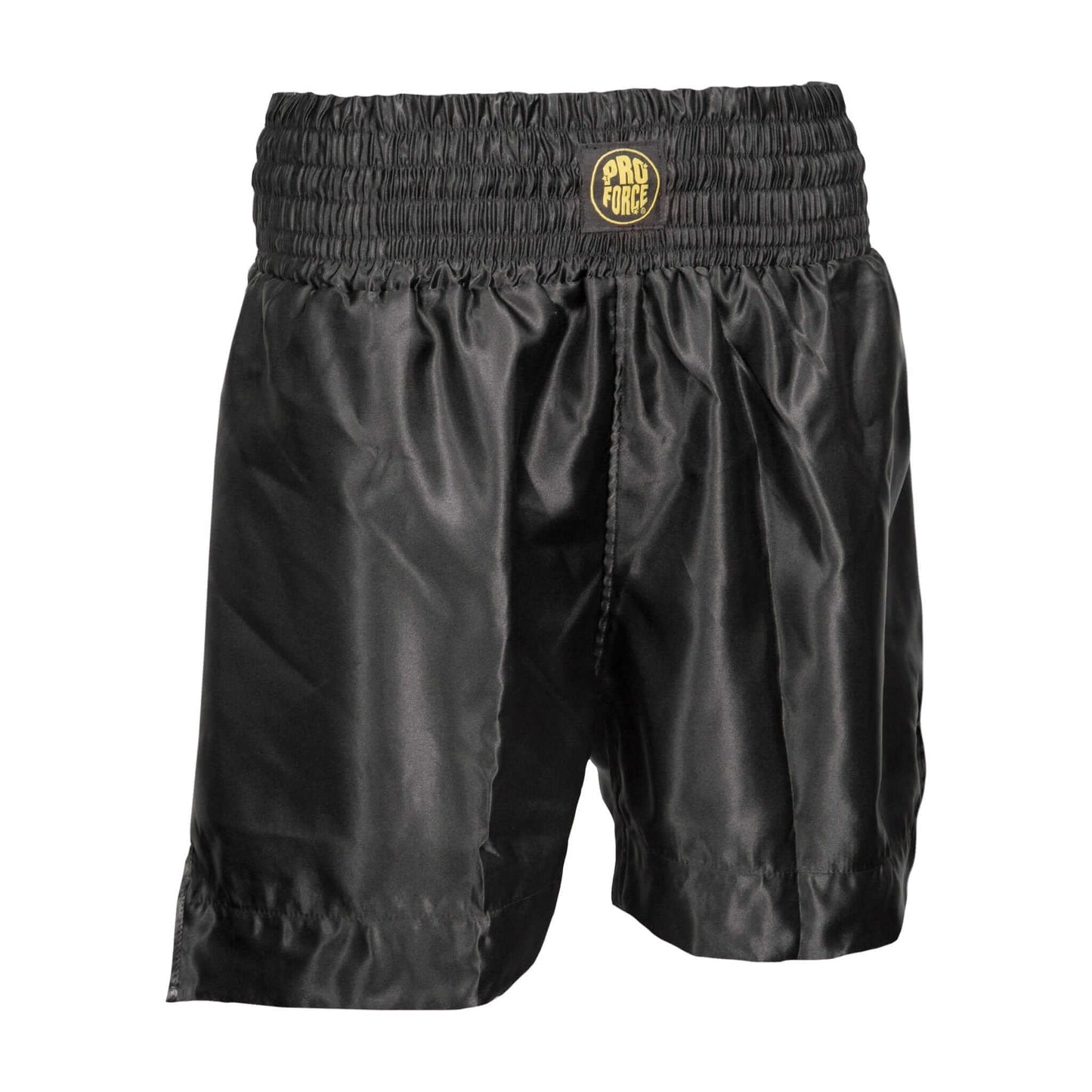 ProForce sporting goods black / adult small ProForce Thunder Satin Boxing Trunk kickboxing shorts