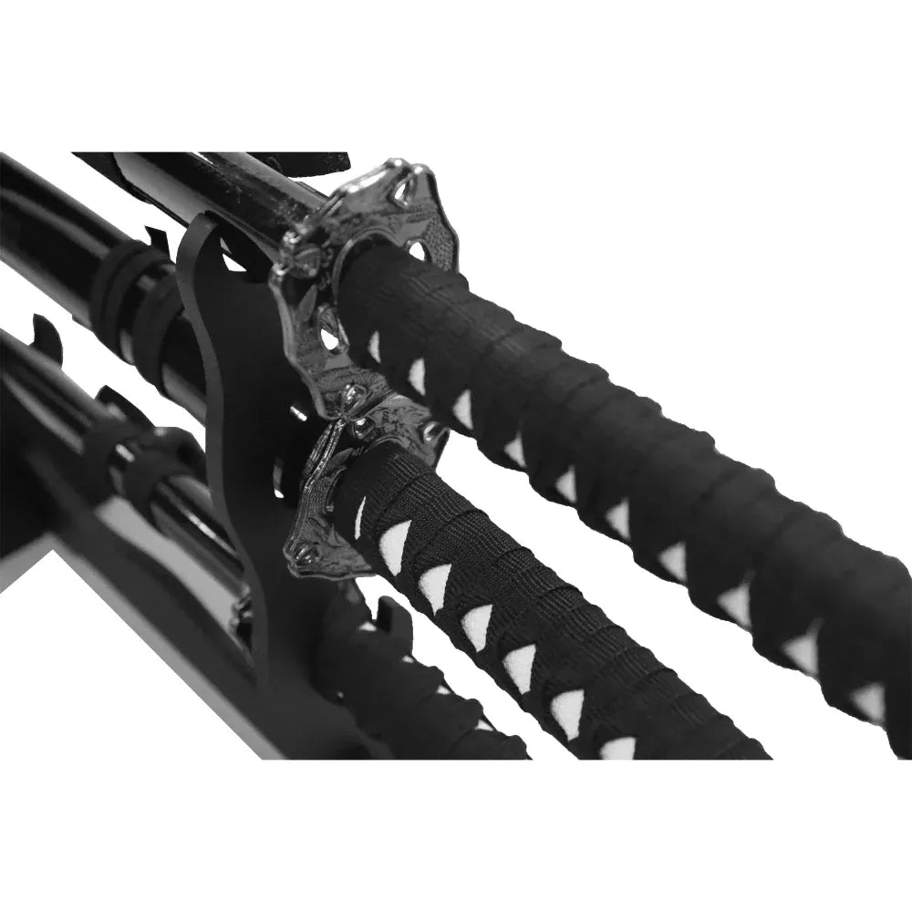 ProForce Sporting Goods Black Dragon 3 Sword Set with table top stand