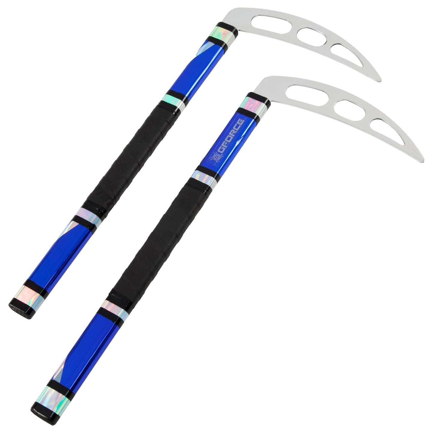 ProForce sporting goods Blue G-Force Swirl Kama with Oval Blade Demo and Kata