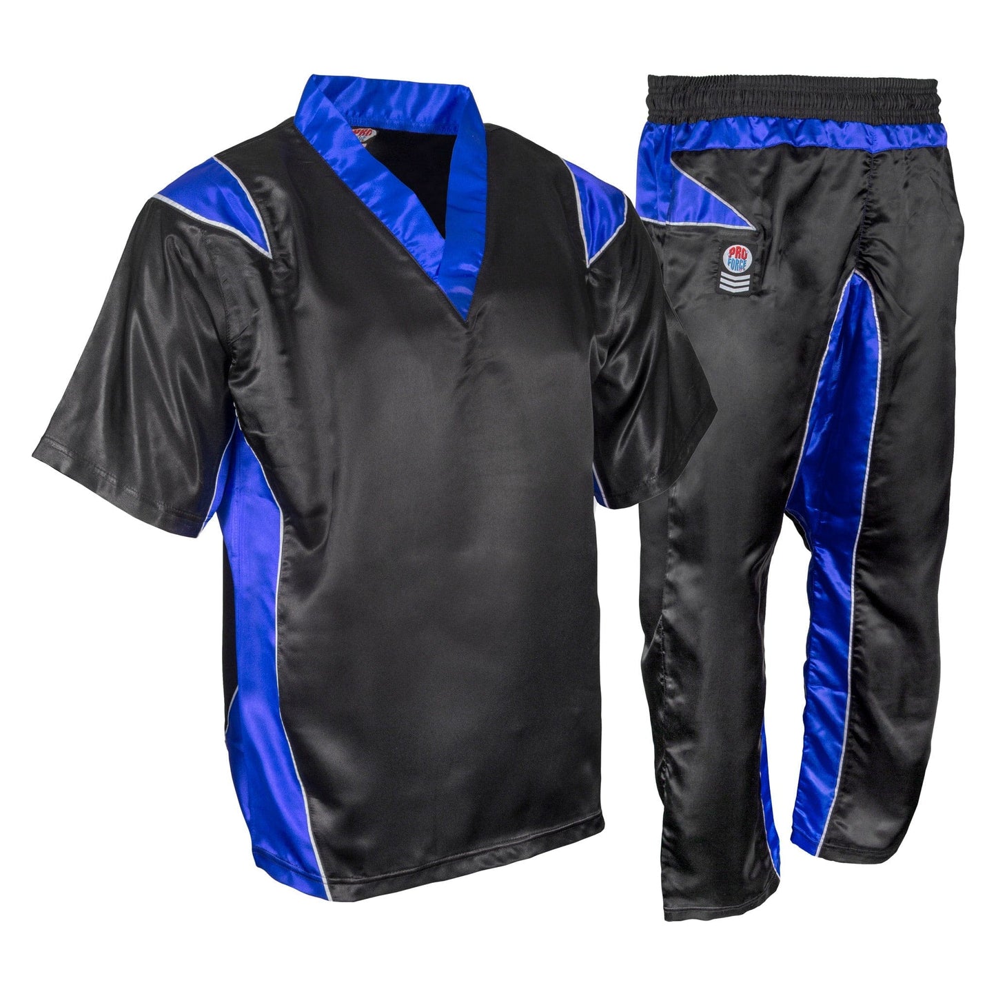proforce Sporting Goods blue / XX-small ProForce Point Fighting Satin Tri-Color Demo Team Uniform