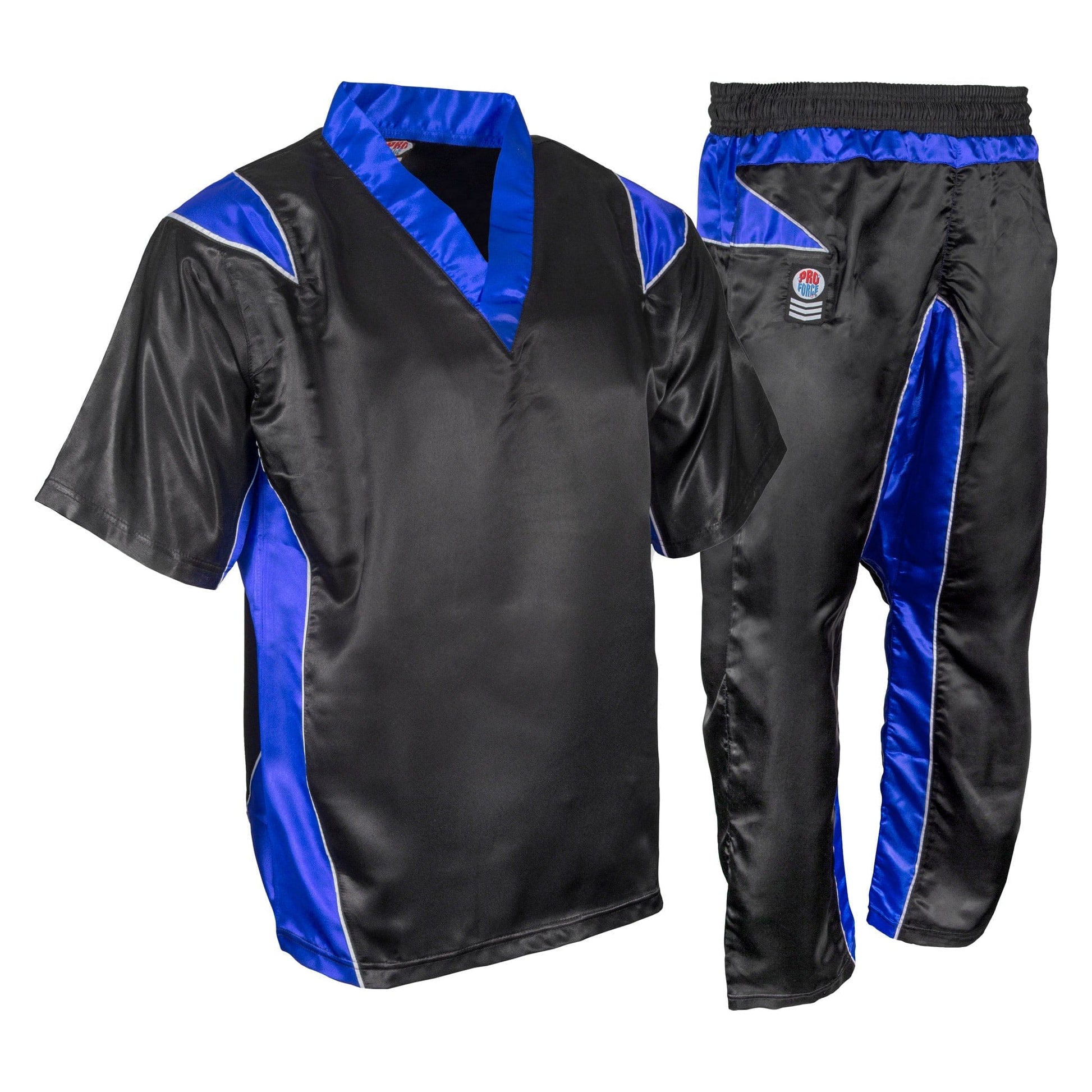 proforce Sporting Goods blue / XX-small ProForce Point Fighting Satin Tri-Color Demo Team Uniform