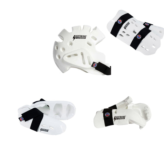 ProForce sporting goods ch xs/12-13 / Small ProForce Lighting 7 Piece Sparring Gear Combo Set WHITE