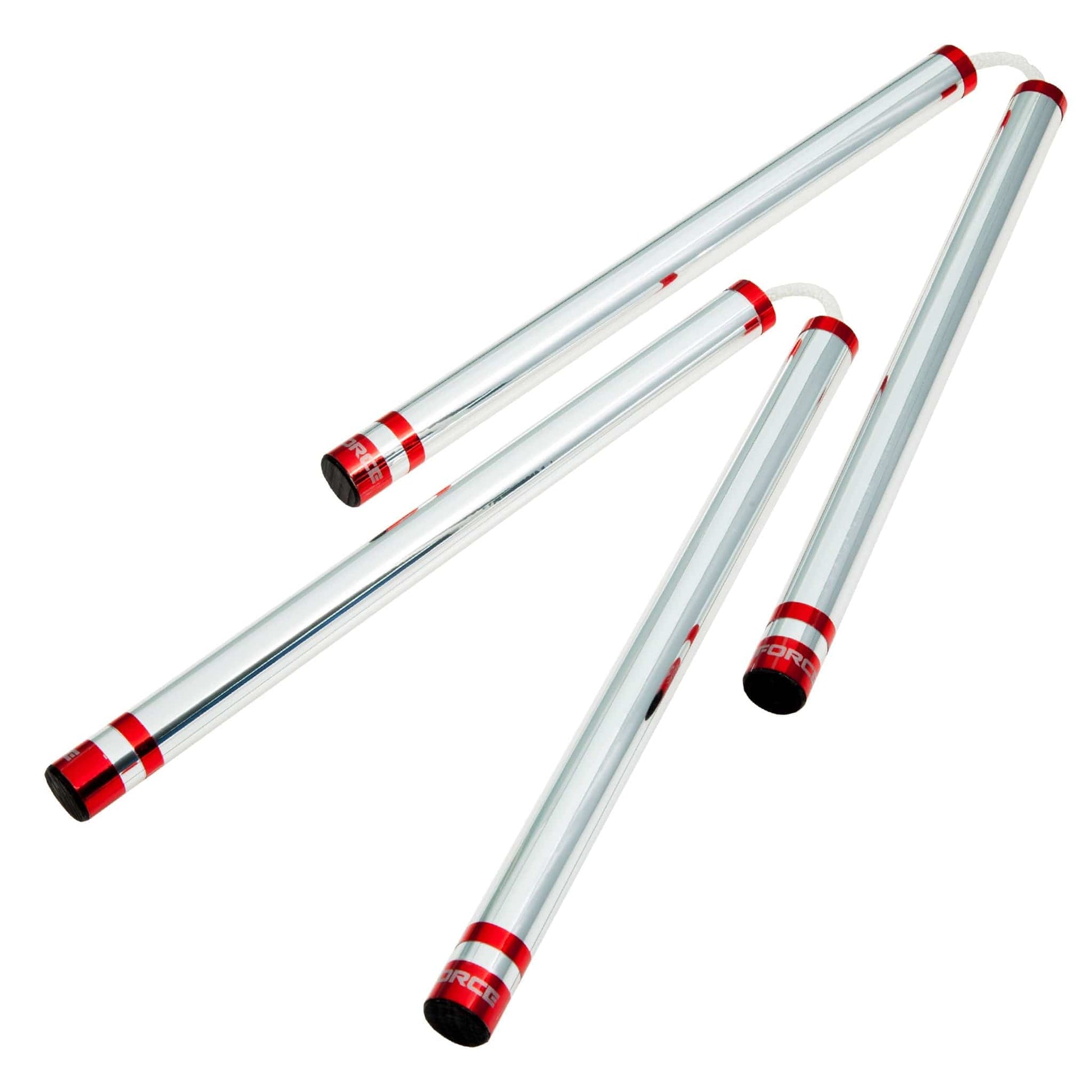 ProForce sporting goods Chrome/Red G-Force Nunchaku Nunchucks with Cord String