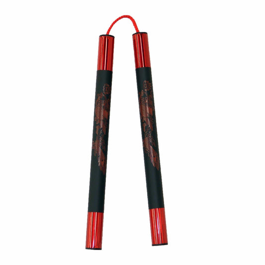 ProForce sporting goods cord Demo III Black Practice Foam sticks with chain and Red Dragon