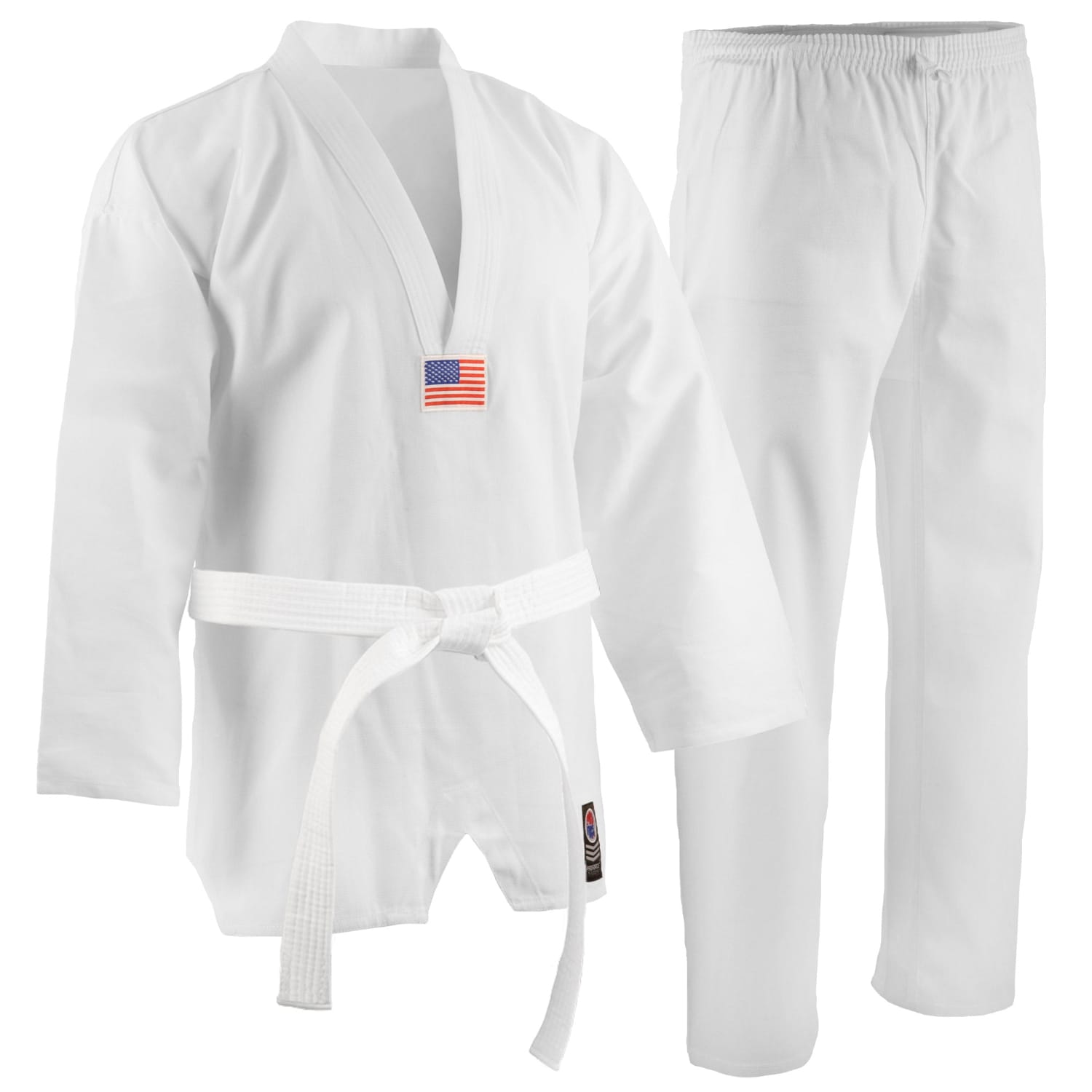 ProForce sporting goods ProForce 5 oz TKD Uniform With Flag  V-Neck gi