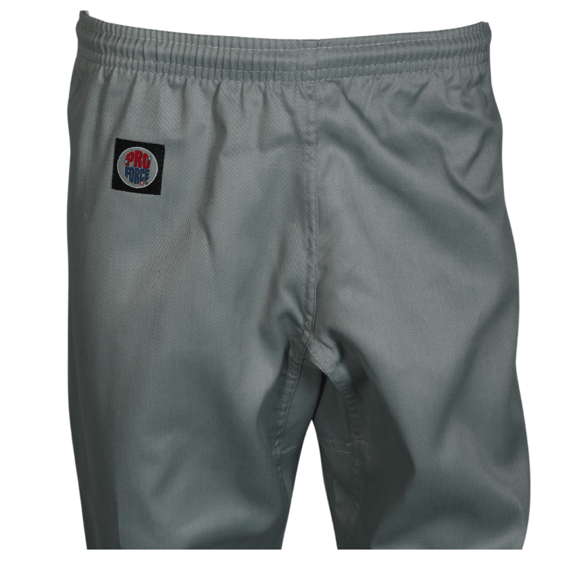 ProForce sporting goods ProForce Classic Karate Uniform Elastic Drawstring 5 oz. 60-40 Blend -Gray