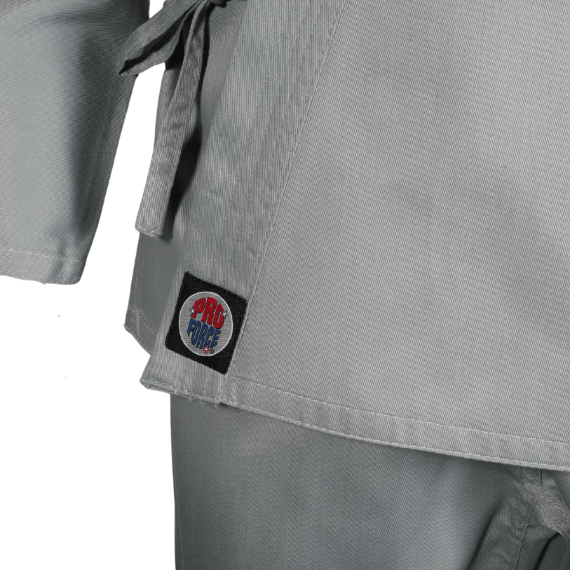 ProForce sporting goods ProForce Classic Karate Uniform Elastic Drawstring 5 oz. 60-40 Blend -Gray