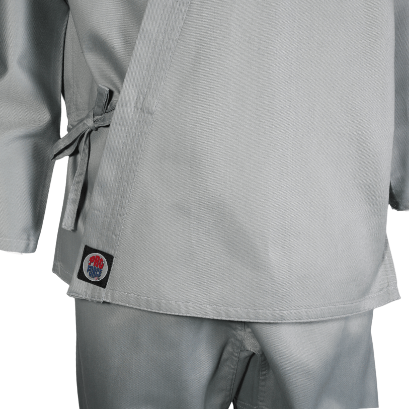 ProForce sporting goods ProForce Classic Karate Uniform Elastic Drawstring 5 oz. 60-40 Blend -Gray