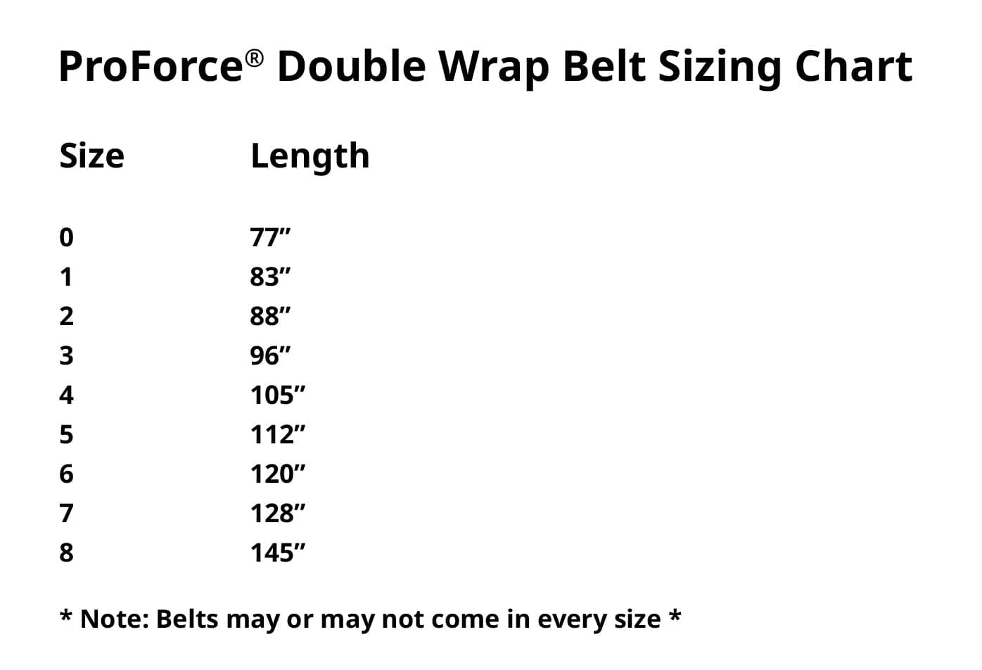 ProForce sporting goods ProForce II 1.5 inch Double Wrap Black Stripe Karate Belt