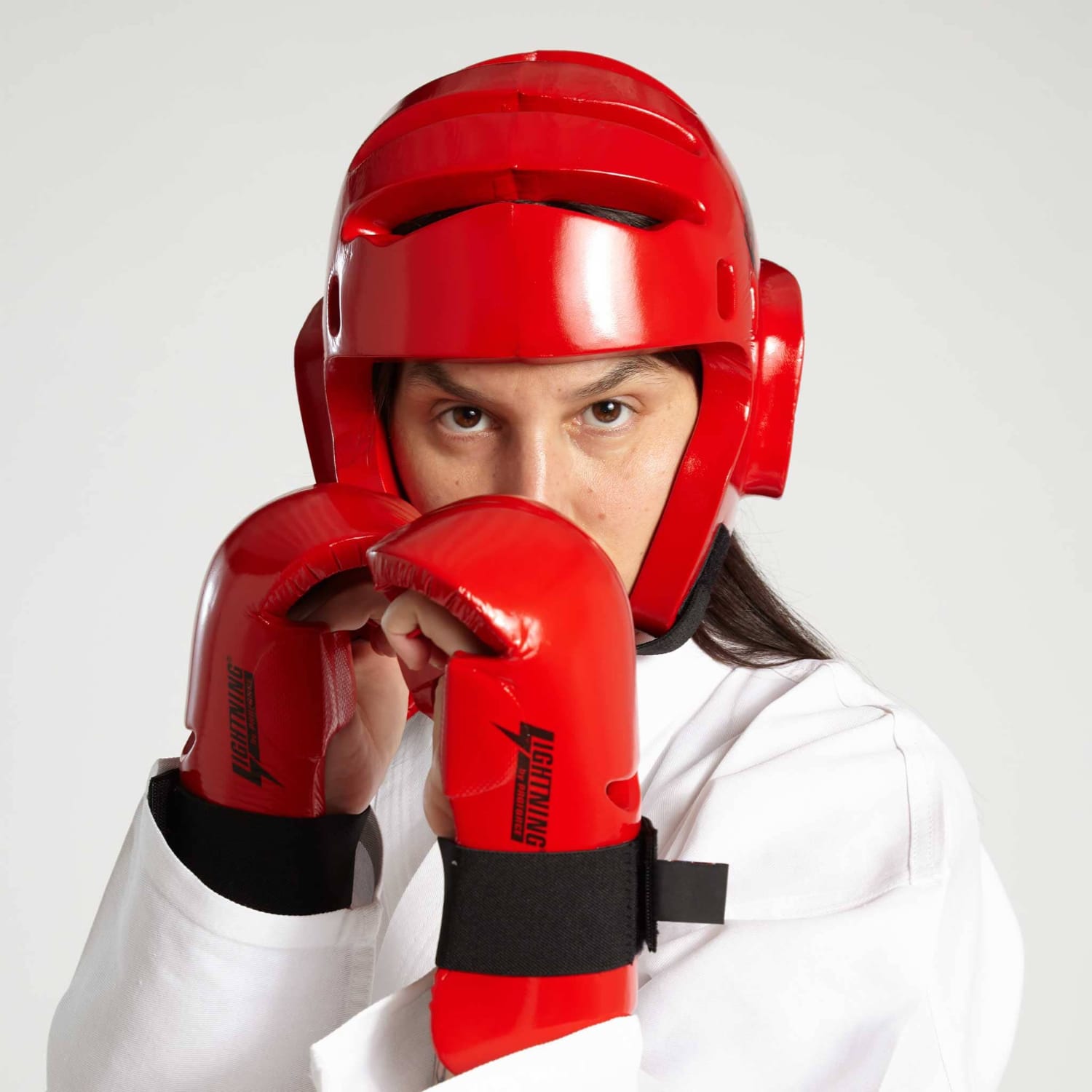 ProForce sporting goods ProForce Lighting 5 Piece Sparring Gear Combo Set RED