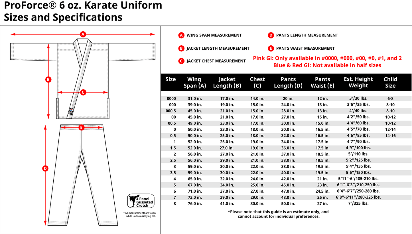 Eclipse Martial Art Supplies ProForce5 oz Classic Karate Uniform Elastic Drawstring Pants- 60/40 Blend