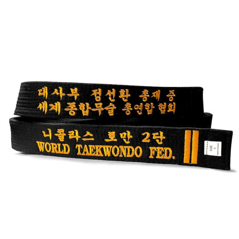 Eclipse Martial Art Supplies sporting goods Custom Embroidered Martial Arts Karate Taekwondo Black Belt