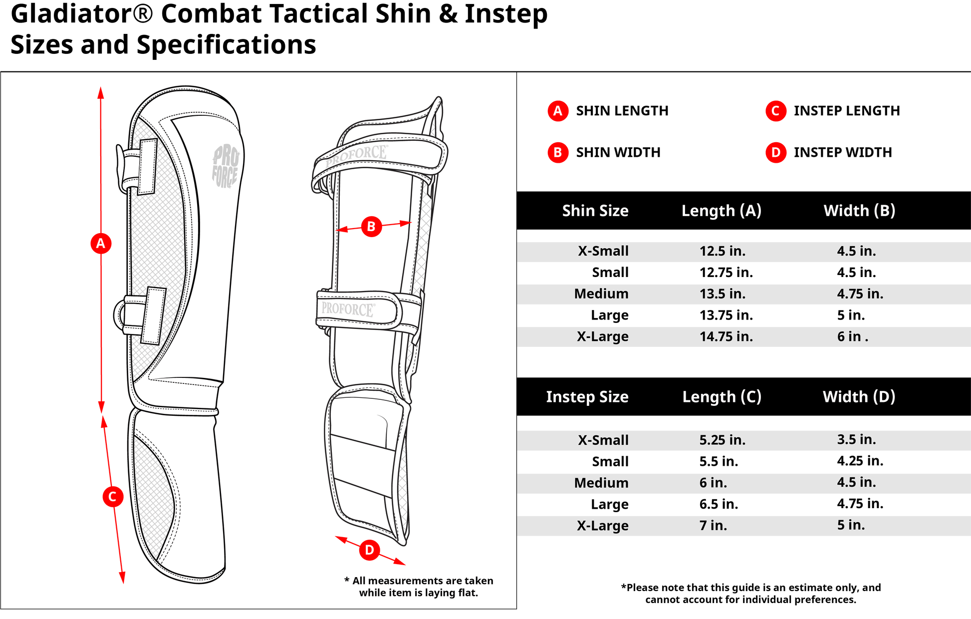 ProFoce Shin Guards ProForce Combat Tactical Shin & Instep