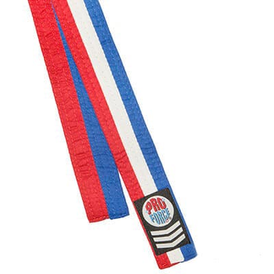 ProForce karate belt 0 child small ProForce 1.75 inch wide Red White and Blue Karate Belt