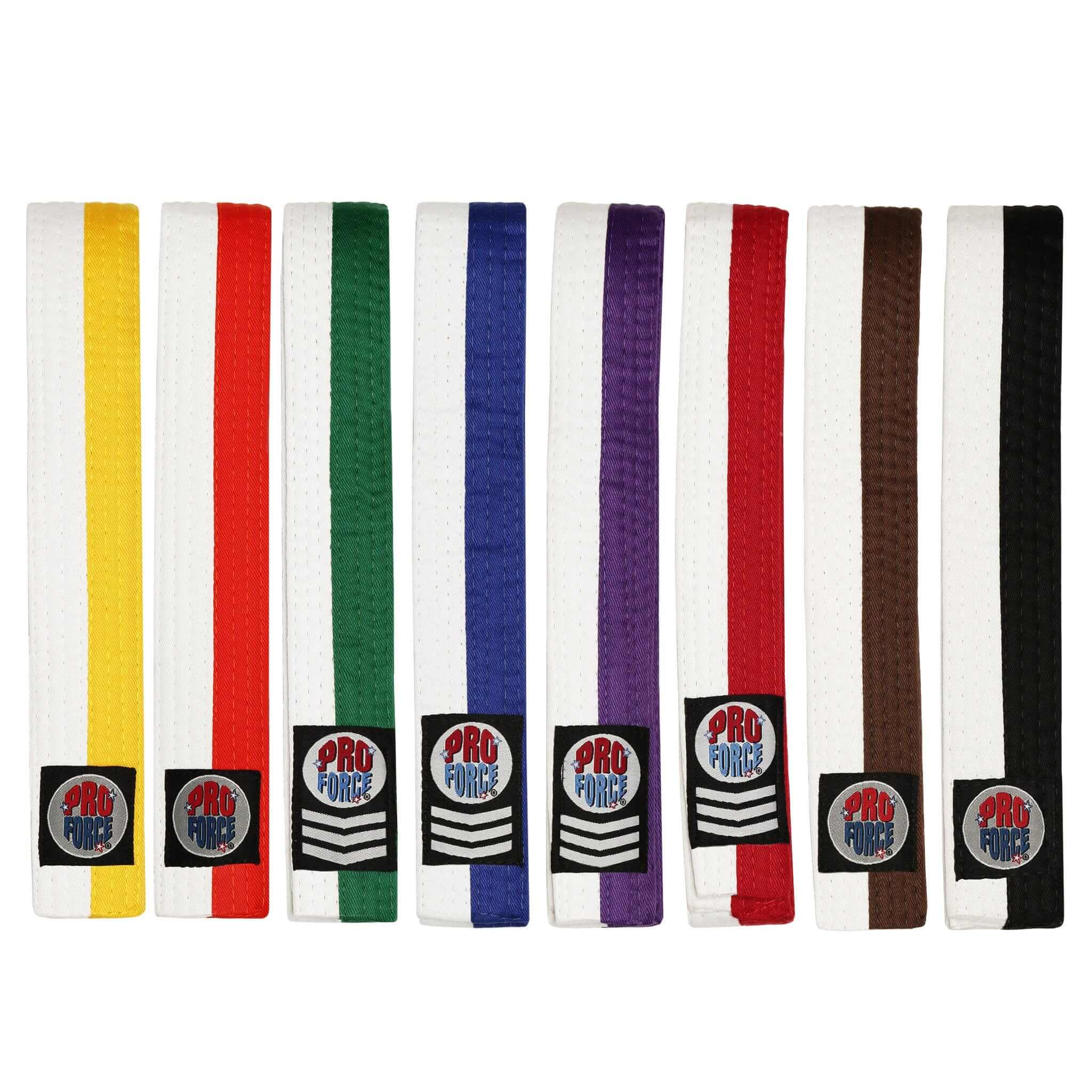 ProForce 1.5 inch wide Double Wrap Two-Tone Karate Belt