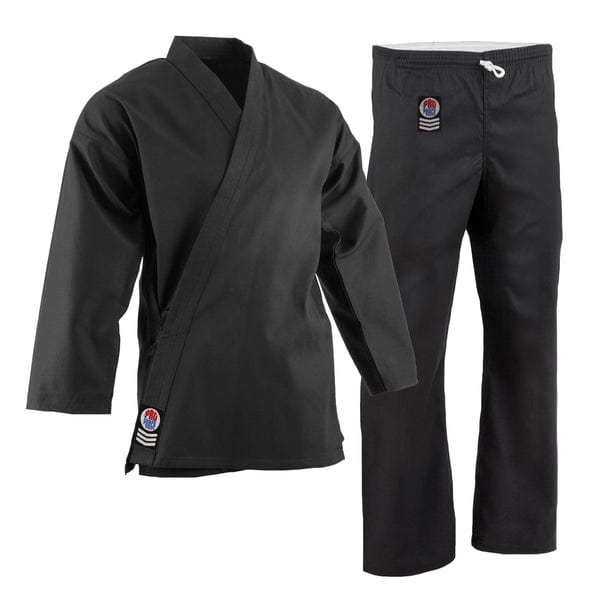 ProForce Karate Uniform Black / 0 child small ProForce Gladiator 7.5 oz Karate Uniform Elastic Drawstring Pants - Blend White
