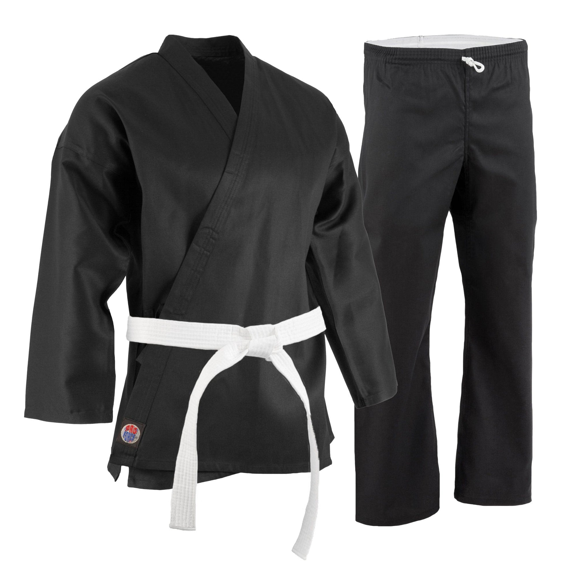 ProForce Karate Uniform Black / 0000 ch xxx-small ProForce 6 oz Karate Uniform Elastic Drawstring Pants poly cotton blend White