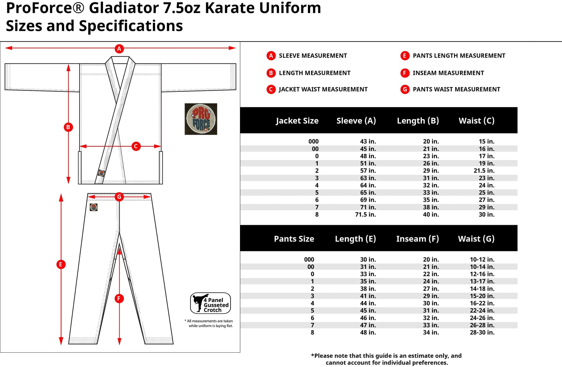 ProForce Karate Uniform ProForce Gladiator 7.5 oz TKD Uniform White