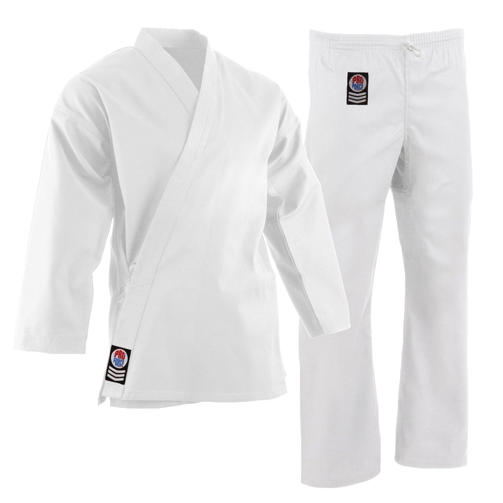 ProForce Karate Uniform white / 0 child small ProForce Gladiator 7.5 oz Karate Uniform Elastic Drawstring Pants - Blend Black