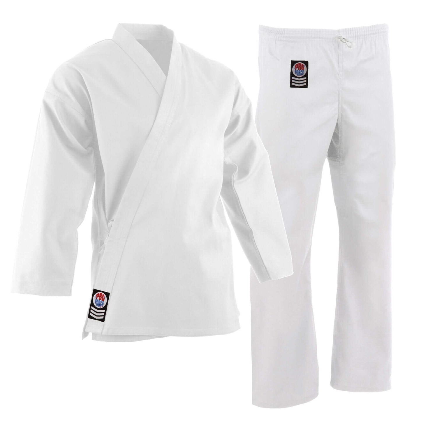 ProForce Karate Uniform white / 0 child small ProForce Gladiator 7.5 oz Karate Uniform Elastic Drawstring Pants - Blend White