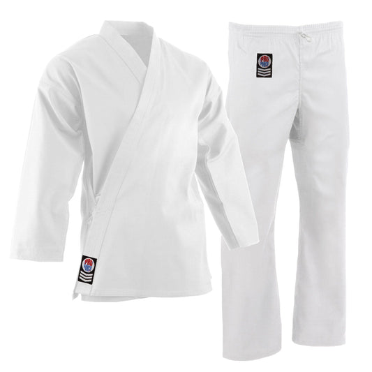 ProForce Karate Uniform white / 0 child small ProForce Gladiator 7.5 oz Karate Uniform Elastic Drawstring Pants - Blend White