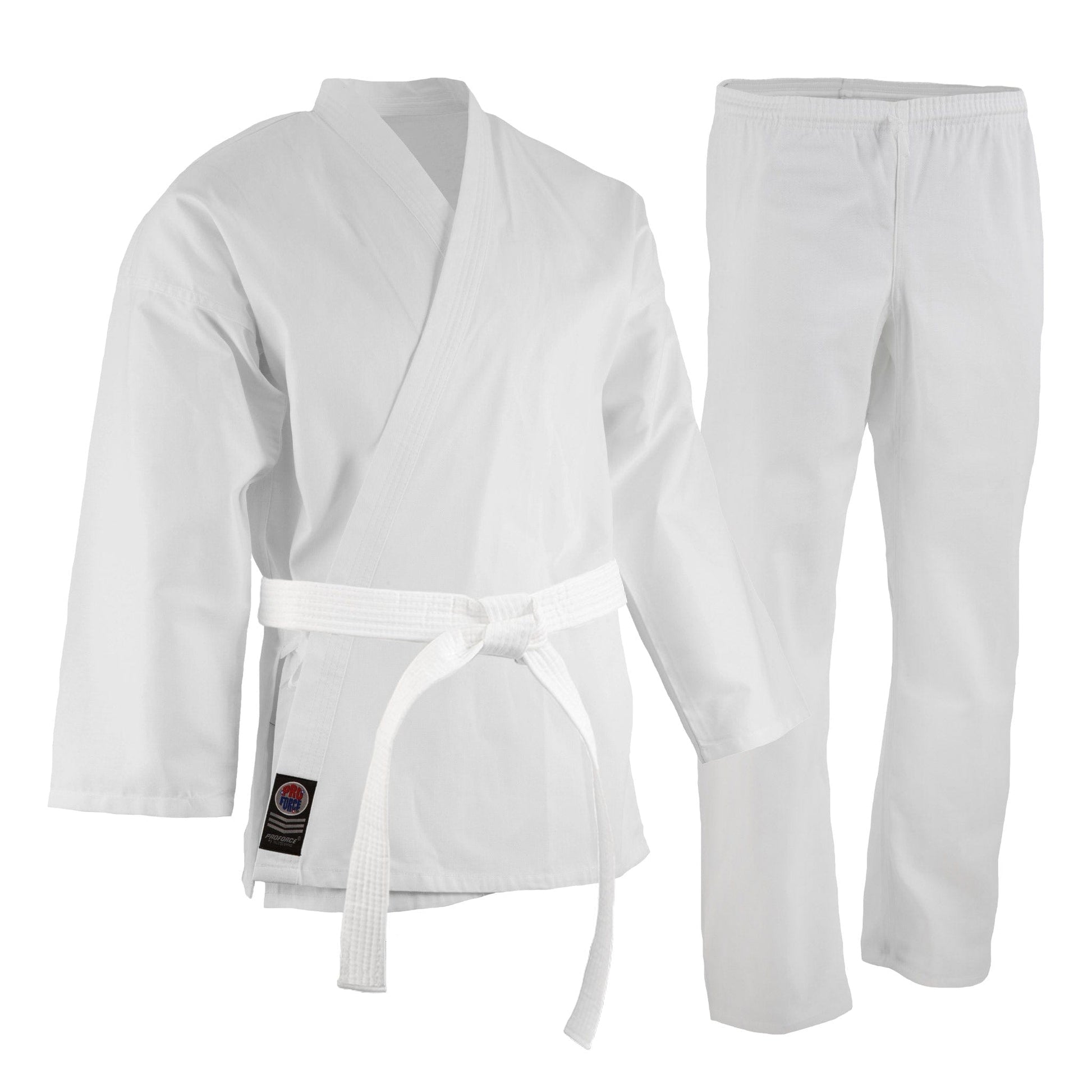 ProForce Karate Uniform White / 0000 ch xxx-small ProForce 6 oz Karate Uniform Elastic Drawstring Pants poly cotton blend White